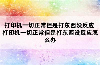 打印机一切正常但是打东西没反应 打印机一切正常但是打东西没反应怎么办